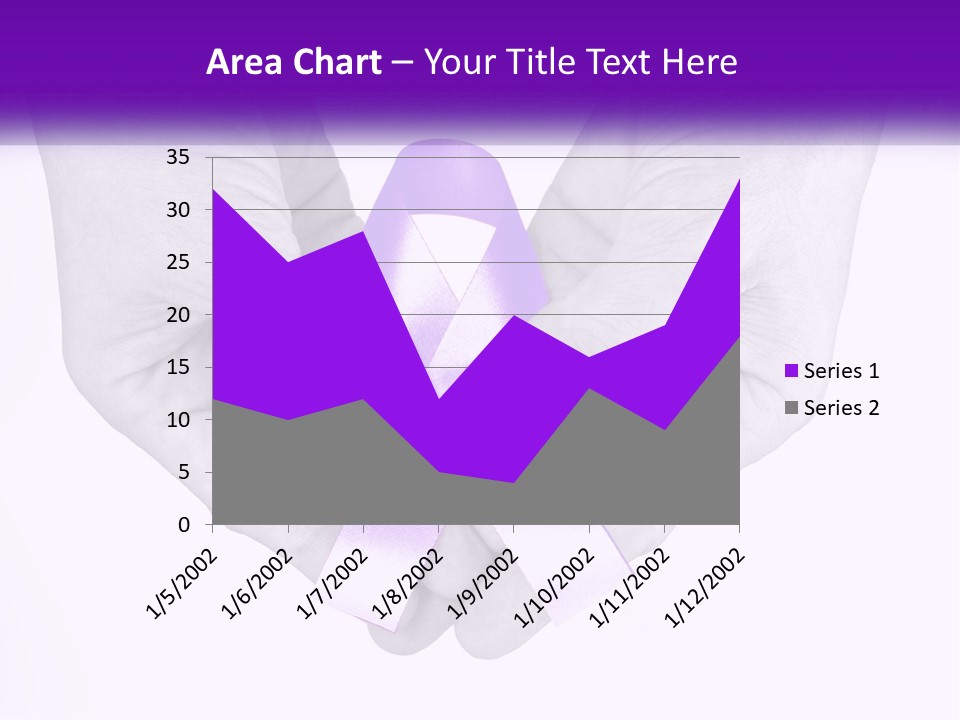 A Person Holding A Purple Ribbon In Their Hands PowerPoint Template