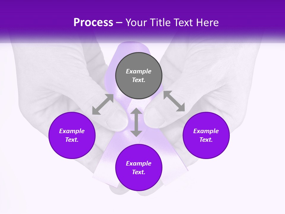 A Person Holding A Purple Ribbon In Their Hands PowerPoint Template