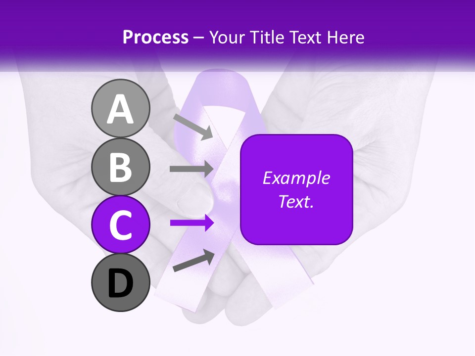 A Person Holding A Purple Ribbon In Their Hands PowerPoint Template