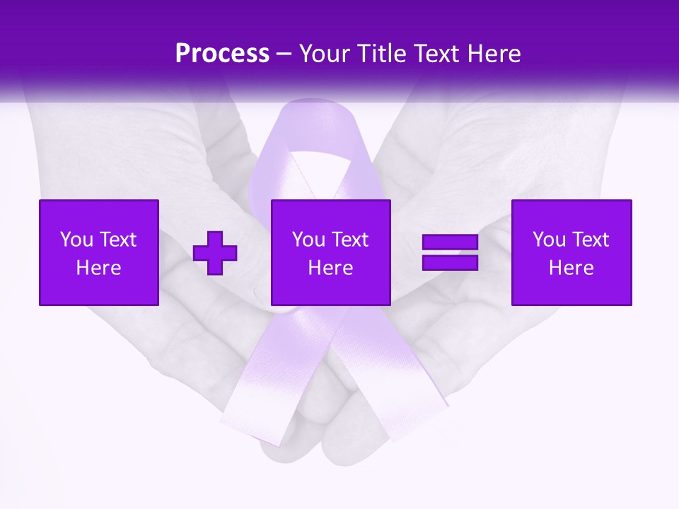 A Person Holding A Purple Ribbon In Their Hands PowerPoint Template