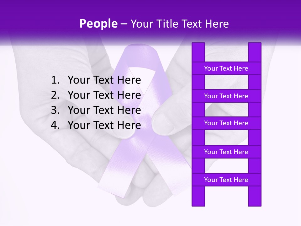 A Person Holding A Purple Ribbon In Their Hands PowerPoint Template