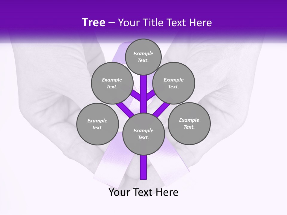 A Person Holding A Purple Ribbon In Their Hands PowerPoint Template