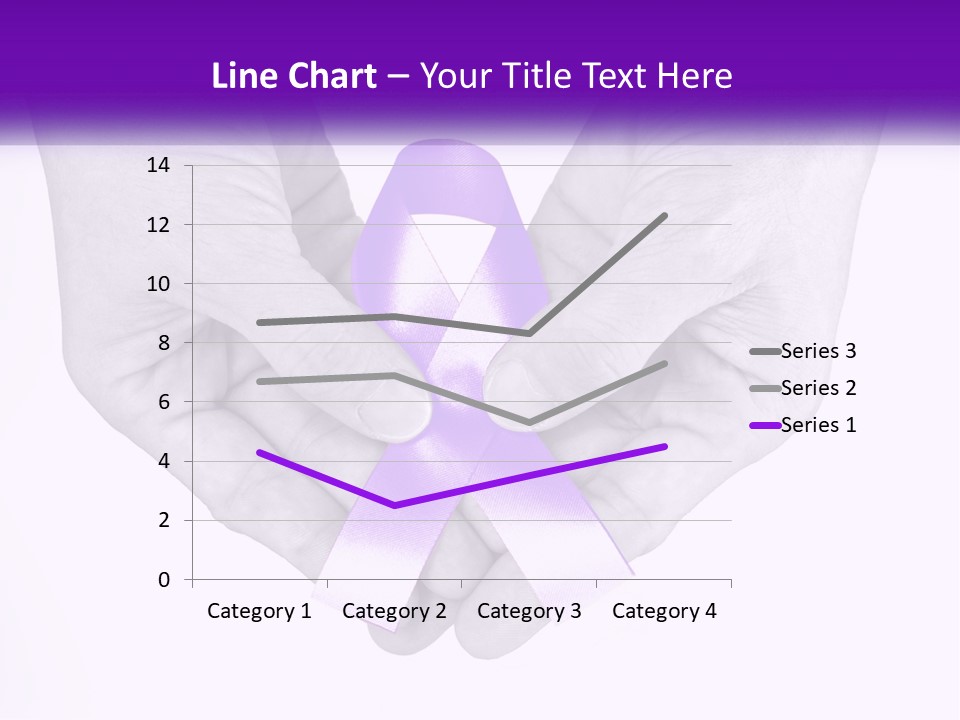 A Person Holding A Purple Ribbon In Their Hands PowerPoint Template