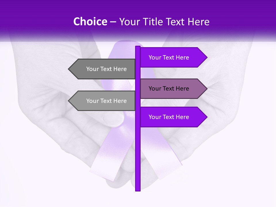 A Person Holding A Purple Ribbon In Their Hands PowerPoint Template