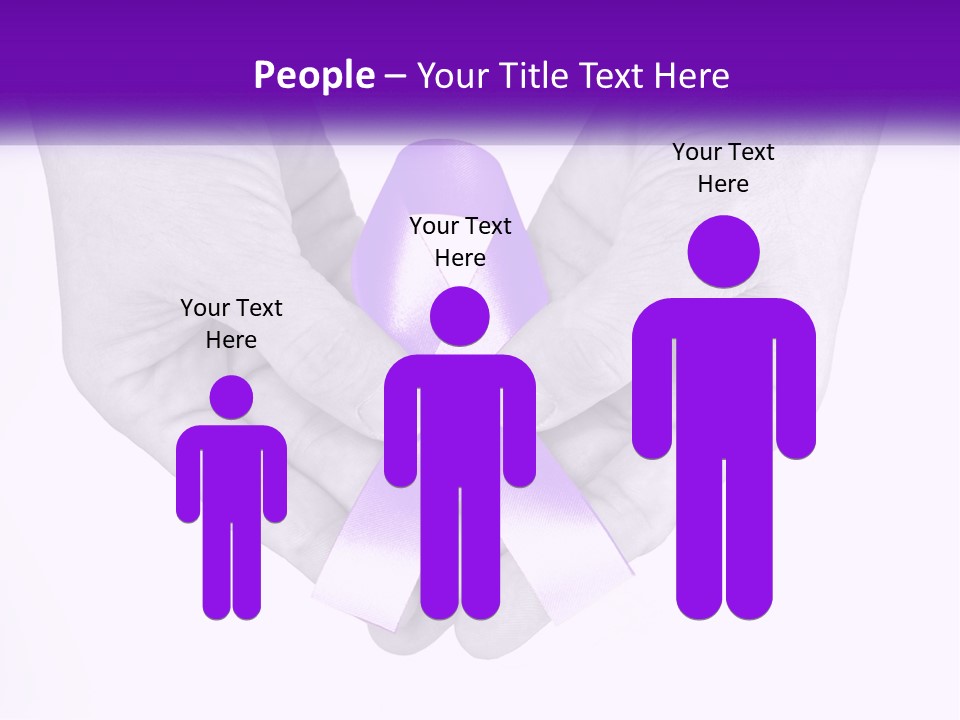 A Person Holding A Purple Ribbon In Their Hands PowerPoint Template