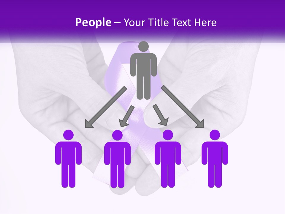 A Person Holding A Purple Ribbon In Their Hands PowerPoint Template