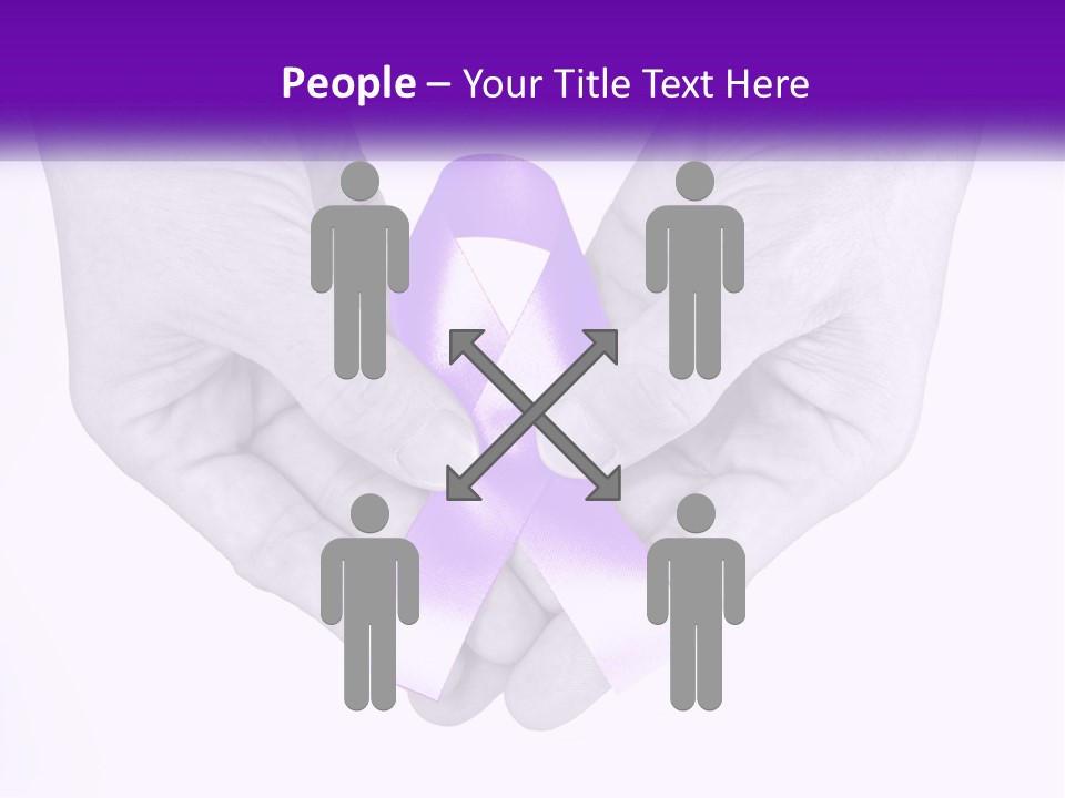A Person Holding A Purple Ribbon In Their Hands PowerPoint Template
