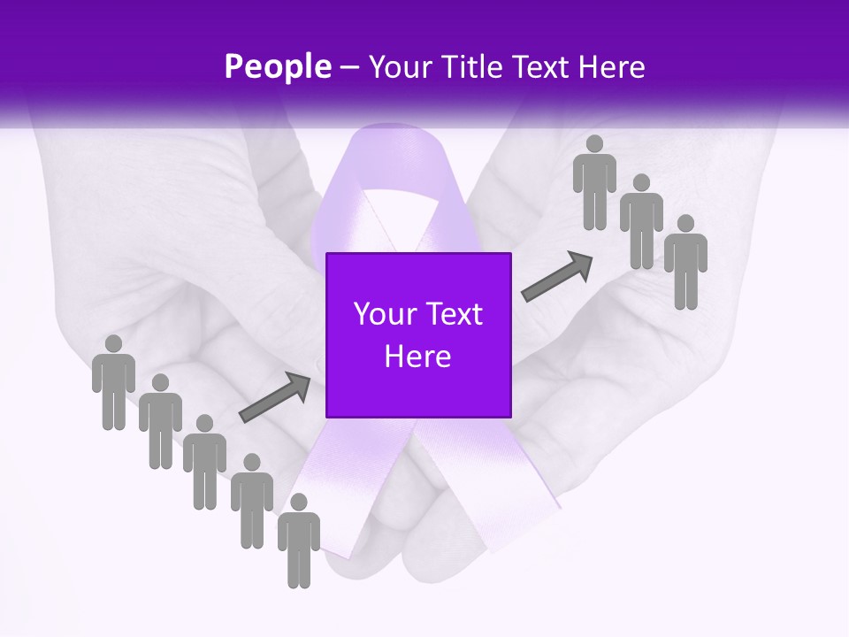 A Person Holding A Purple Ribbon In Their Hands PowerPoint Template