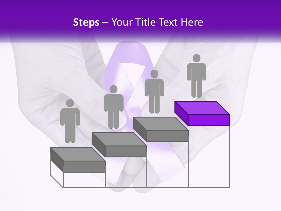 A Person Holding A Purple Ribbon In Their Hands PowerPoint Template