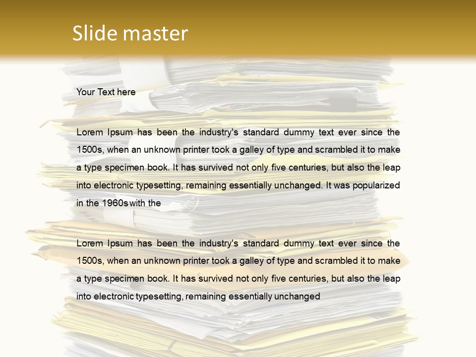 A Stack Of Folders On Top Of Each Other PowerPoint Template