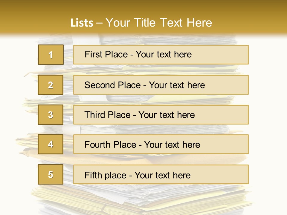 A Stack Of Folders On Top Of Each Other PowerPoint Template