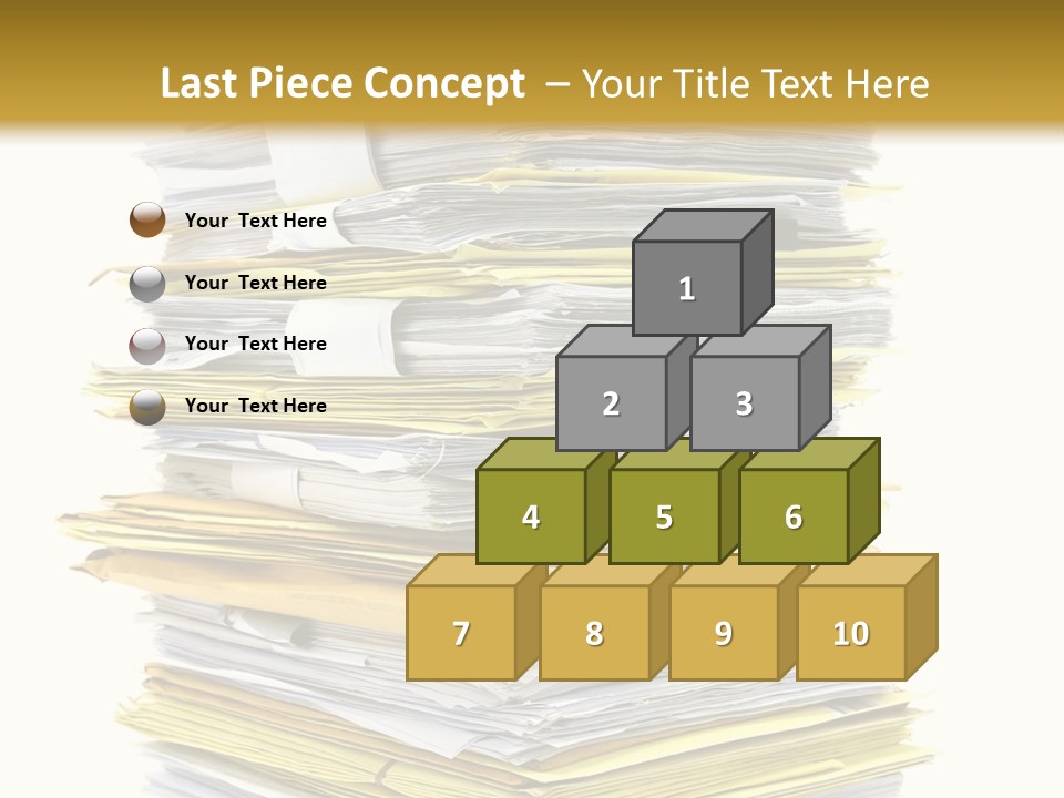 A Stack Of Folders On Top Of Each Other PowerPoint Template