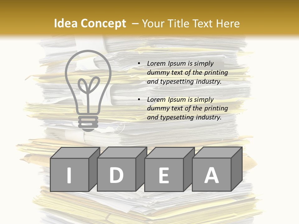 A Stack Of Folders On Top Of Each Other PowerPoint Template