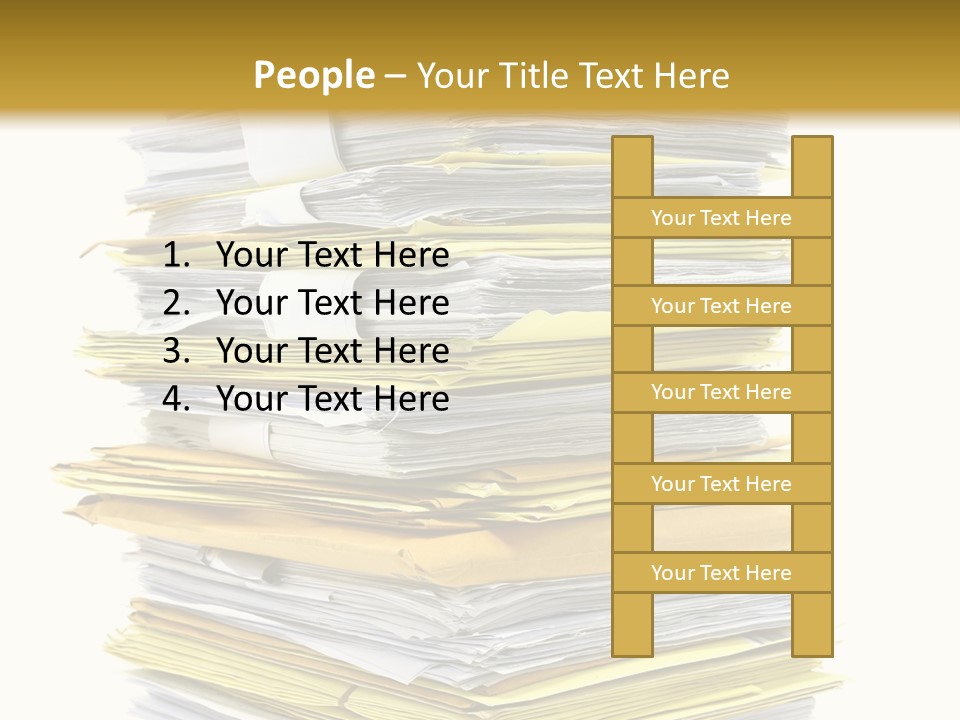 A Stack Of Folders On Top Of Each Other PowerPoint Template