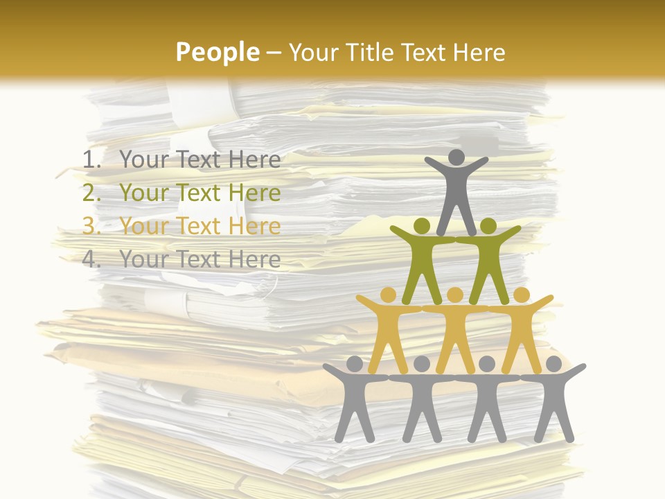 A Stack Of Folders On Top Of Each Other PowerPoint Template