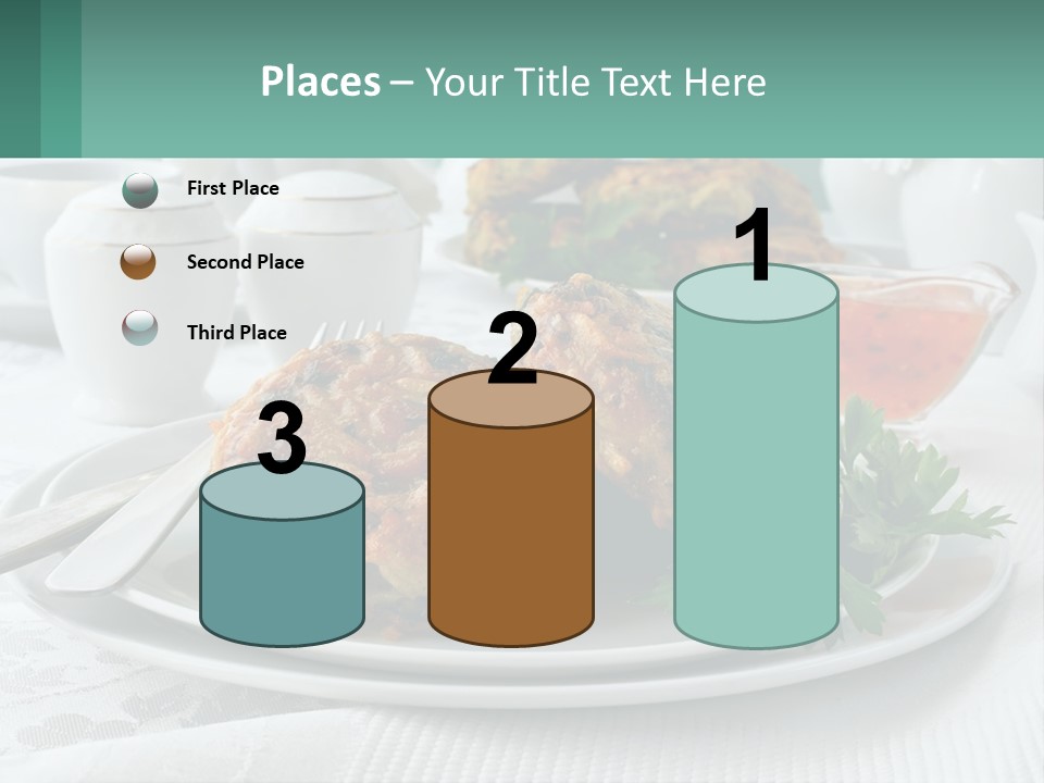 A White Plate Topped With Food Next To A Cup Of Tea PowerPoint Template