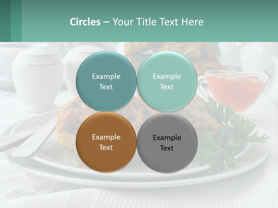 A White Plate Topped With Food Next To A Cup Of Tea PowerPoint Template
