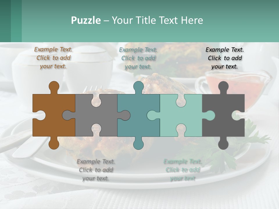 A White Plate Topped With Food Next To A Cup Of Tea PowerPoint Template