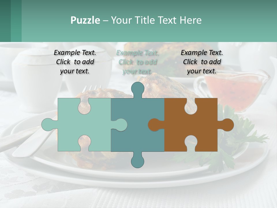 A White Plate Topped With Food Next To A Cup Of Tea PowerPoint Template