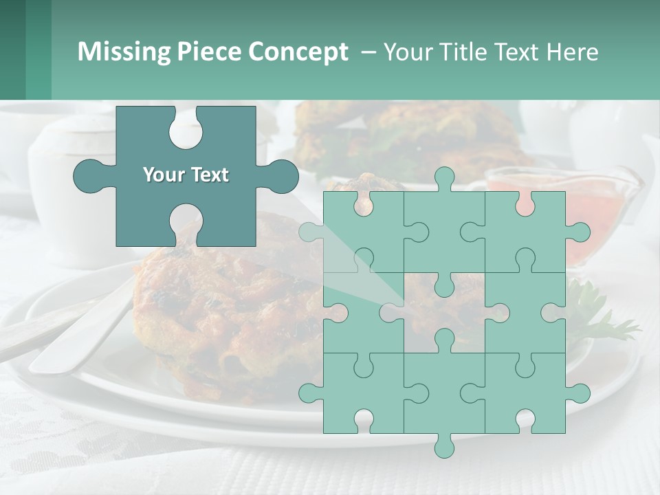 A White Plate Topped With Food Next To A Cup Of Tea PowerPoint Template
