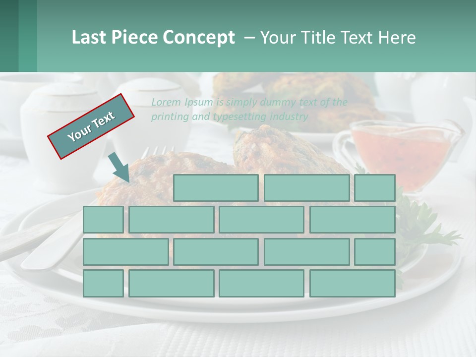 A White Plate Topped With Food Next To A Cup Of Tea PowerPoint Template