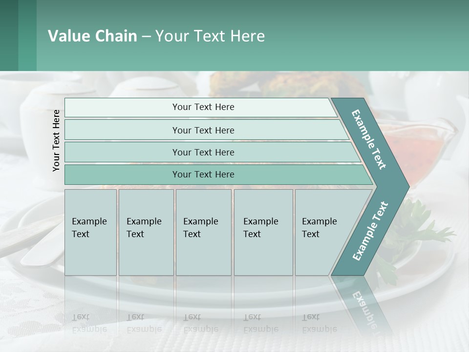 A White Plate Topped With Food Next To A Cup Of Tea PowerPoint Template