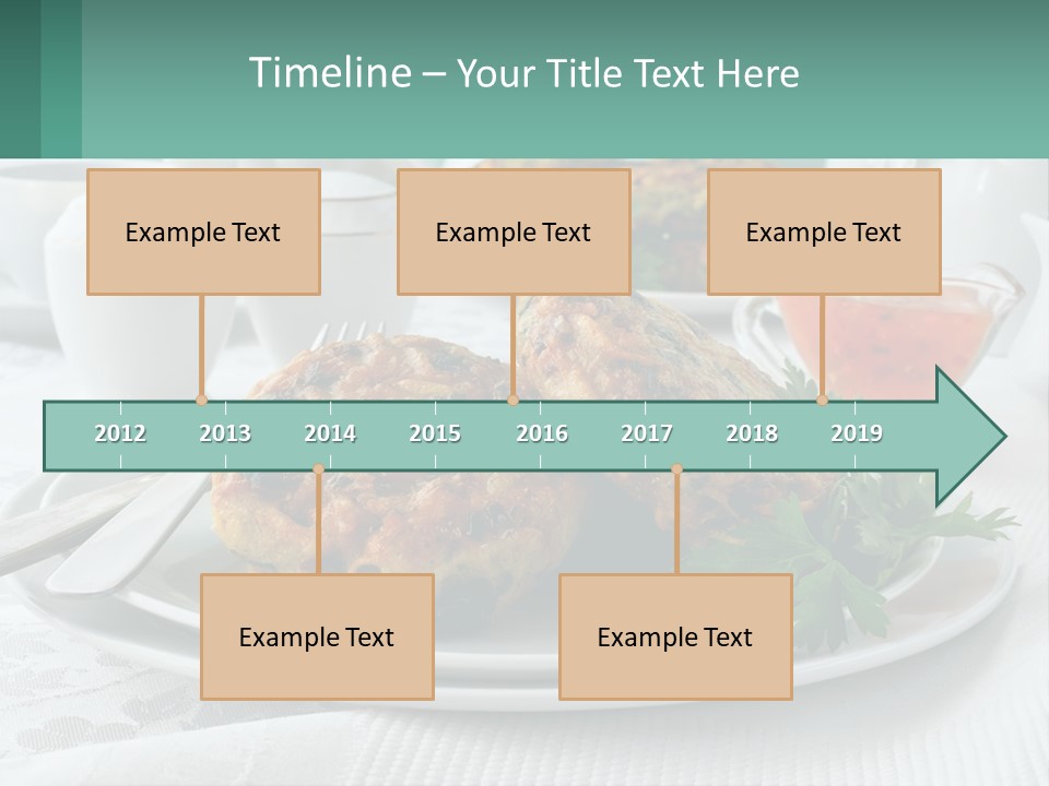 A White Plate Topped With Food Next To A Cup Of Tea PowerPoint Template