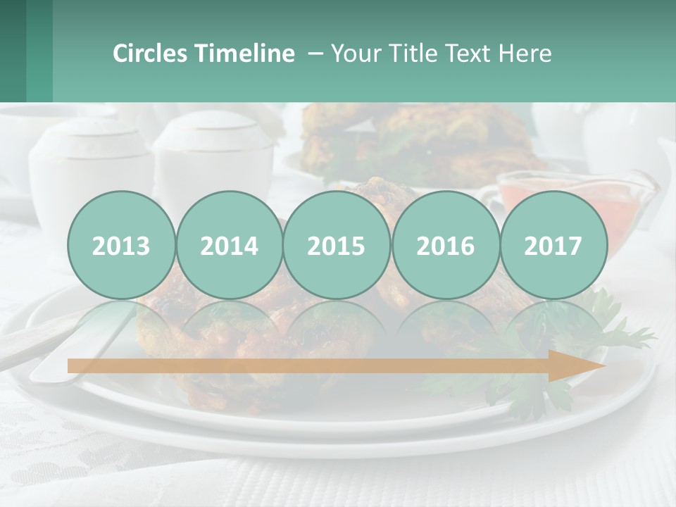 A White Plate Topped With Food Next To A Cup Of Tea PowerPoint Template