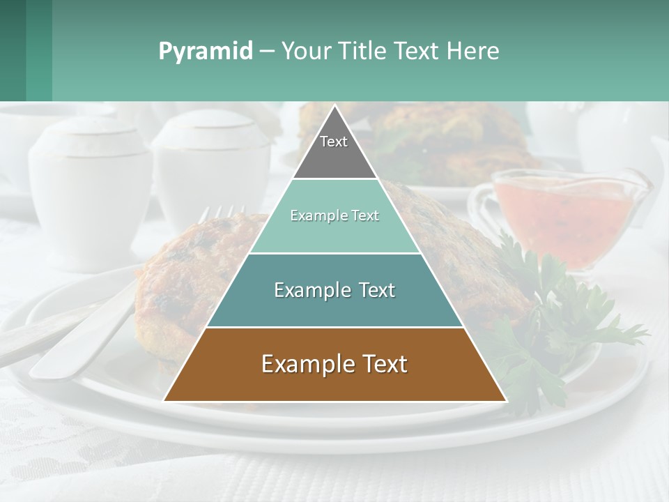 A White Plate Topped With Food Next To A Cup Of Tea PowerPoint Template