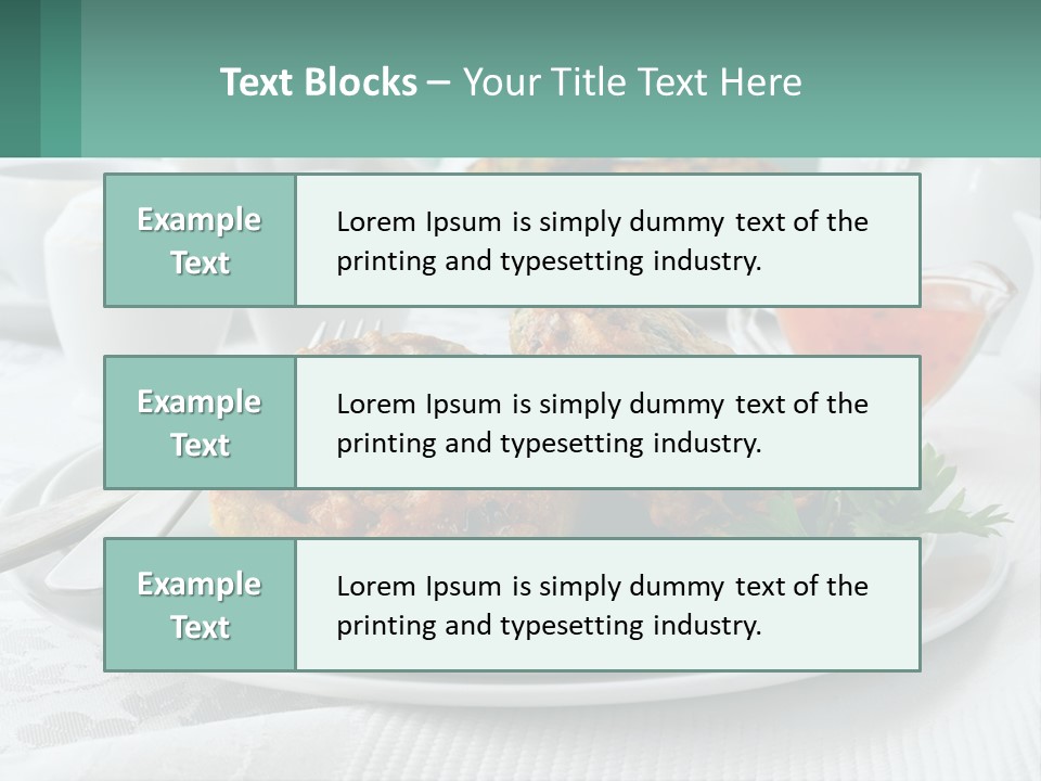 A White Plate Topped With Food Next To A Cup Of Tea PowerPoint Template