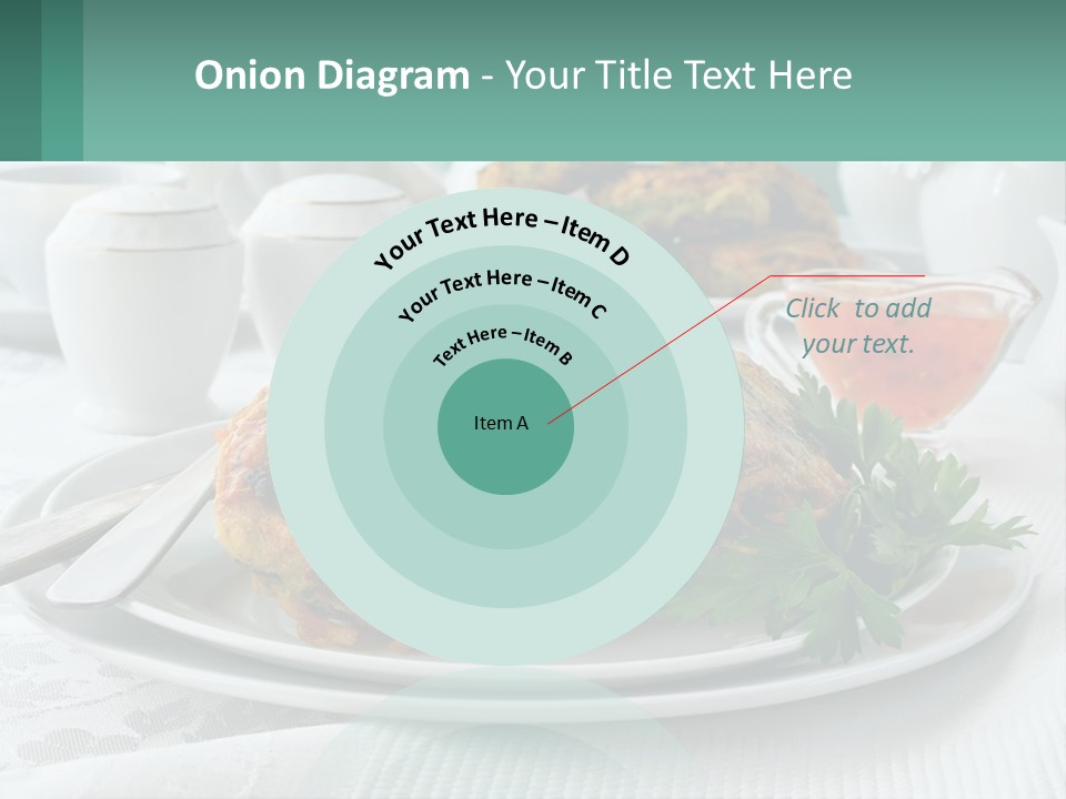 A White Plate Topped With Food Next To A Cup Of Tea PowerPoint Template