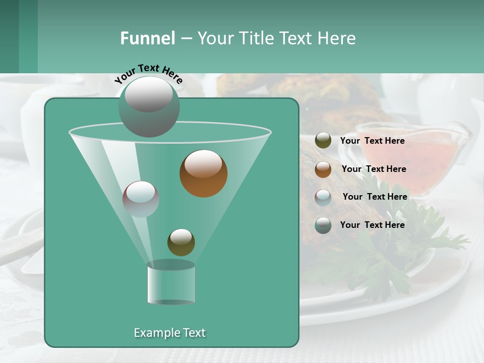 A White Plate Topped With Food Next To A Cup Of Tea PowerPoint Template