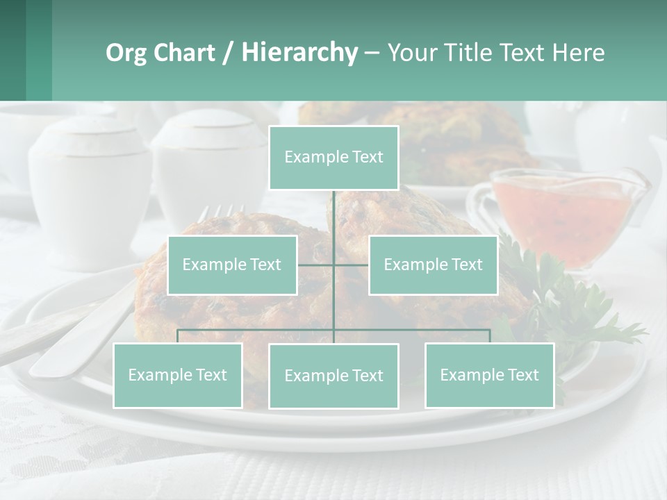 A White Plate Topped With Food Next To A Cup Of Tea PowerPoint Template