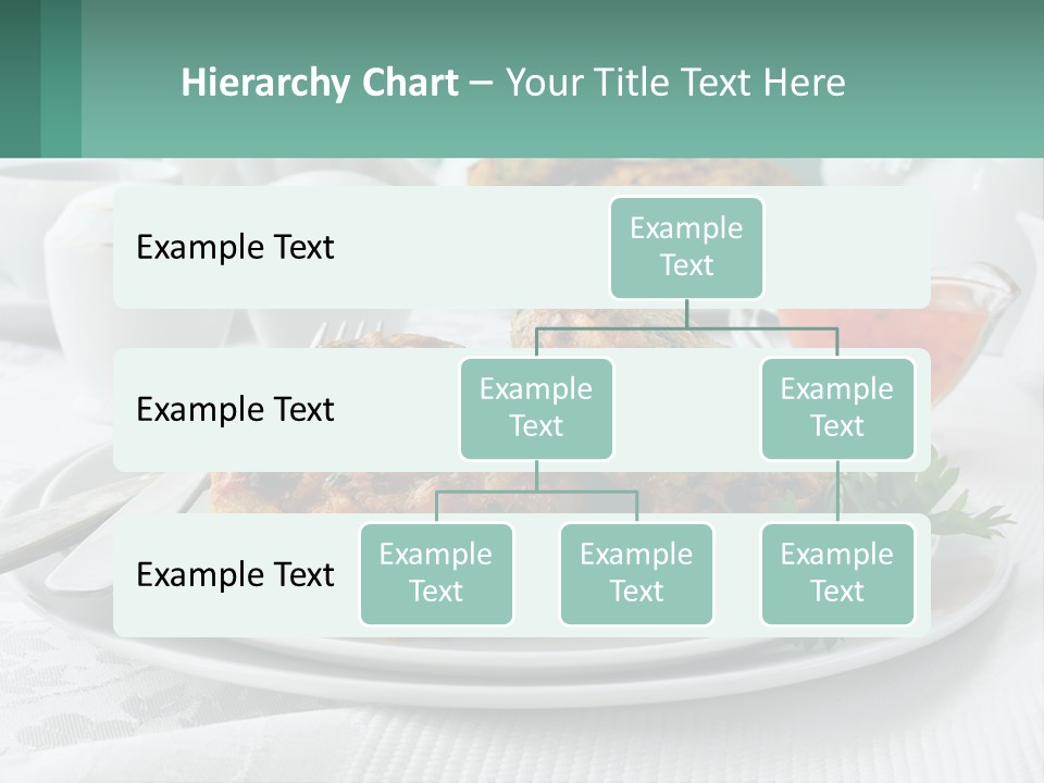 A White Plate Topped With Food Next To A Cup Of Tea PowerPoint Template