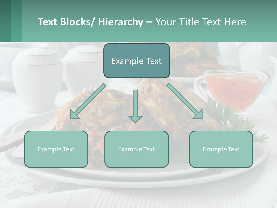A White Plate Topped With Food Next To A Cup Of Tea PowerPoint Template