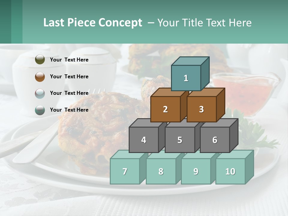 A White Plate Topped With Food Next To A Cup Of Tea PowerPoint Template