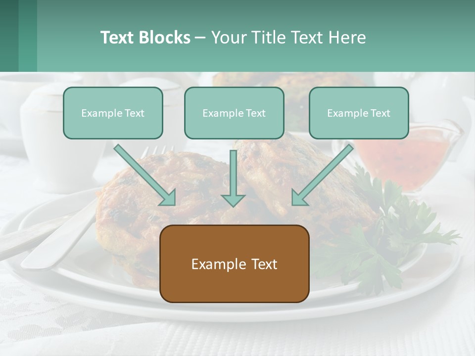 A White Plate Topped With Food Next To A Cup Of Tea PowerPoint Template