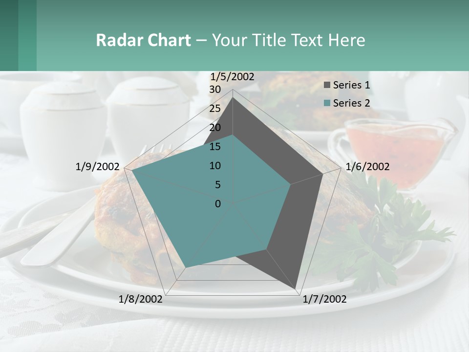 A White Plate Topped With Food Next To A Cup Of Tea PowerPoint Template