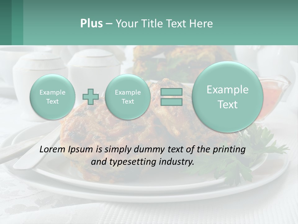 A White Plate Topped With Food Next To A Cup Of Tea PowerPoint Template