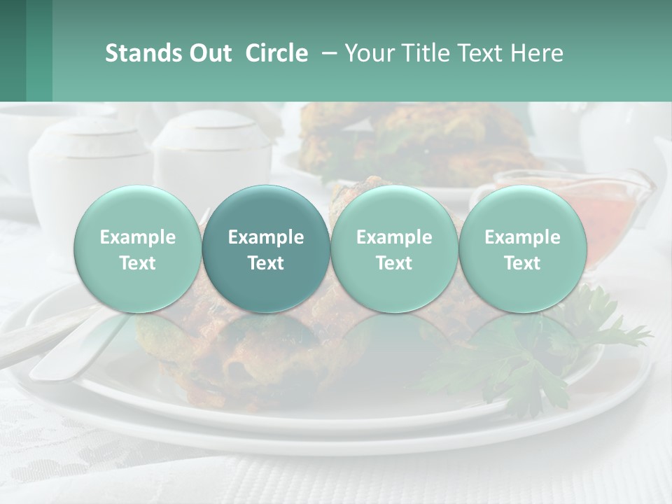 A White Plate Topped With Food Next To A Cup Of Tea PowerPoint Template