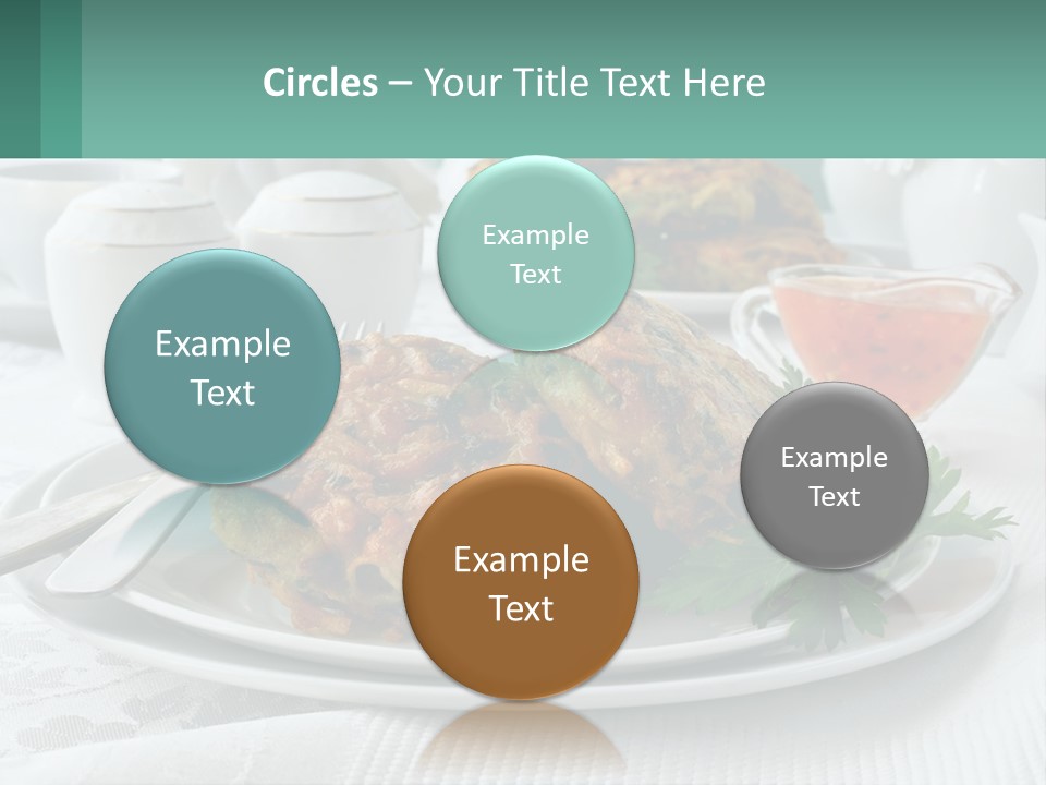 A White Plate Topped With Food Next To A Cup Of Tea PowerPoint Template