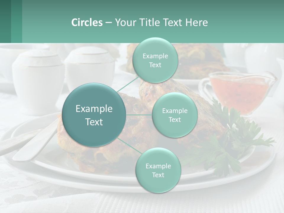 A White Plate Topped With Food Next To A Cup Of Tea PowerPoint Template