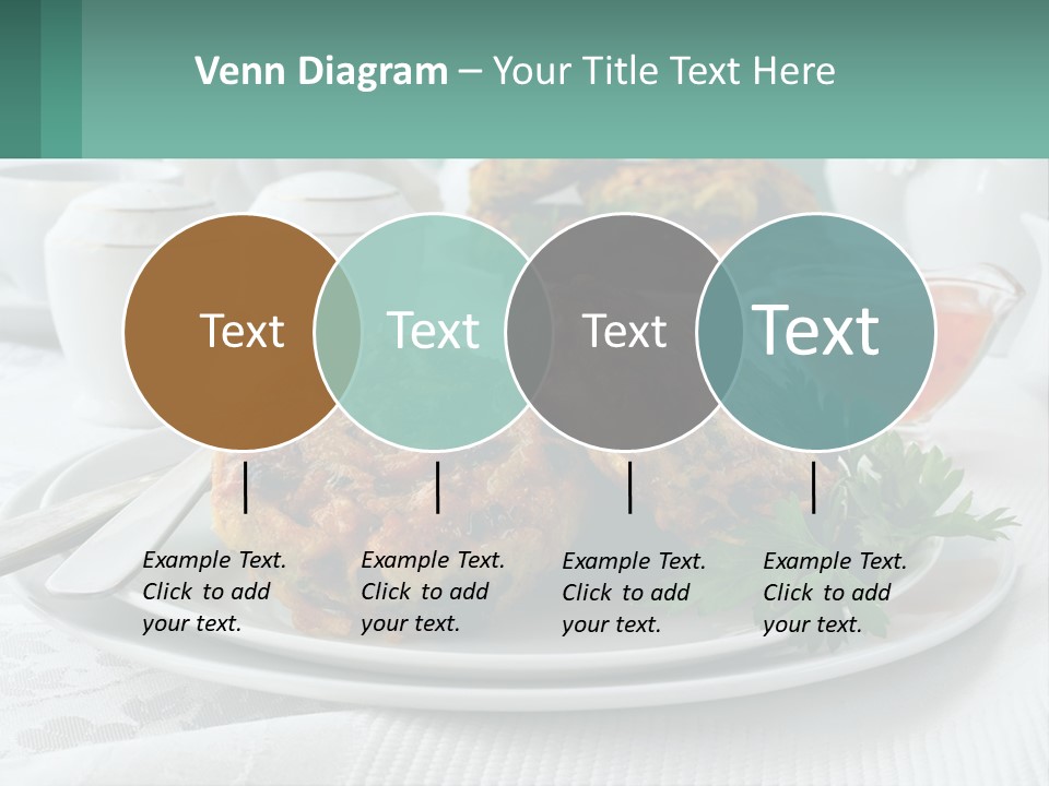 A White Plate Topped With Food Next To A Cup Of Tea PowerPoint Template