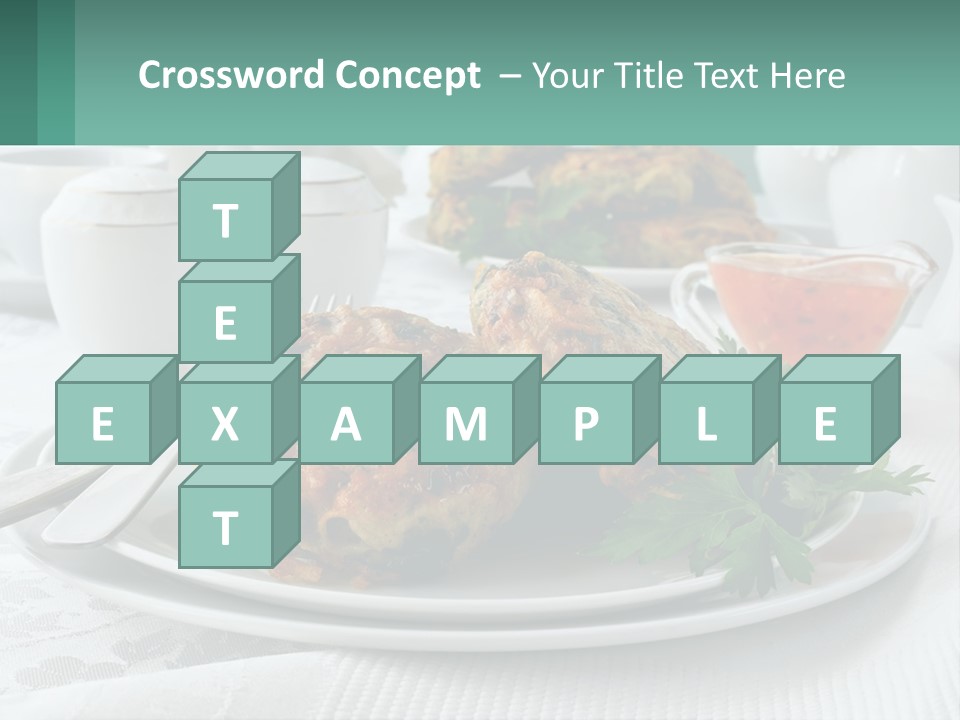 A White Plate Topped With Food Next To A Cup Of Tea PowerPoint Template