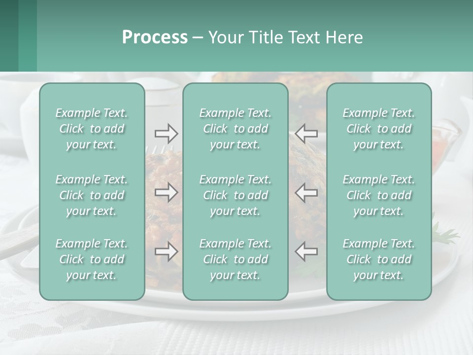 A White Plate Topped With Food Next To A Cup Of Tea PowerPoint Template