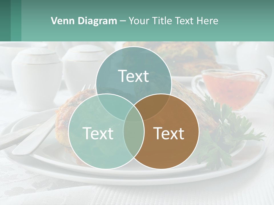 A White Plate Topped With Food Next To A Cup Of Tea PowerPoint Template