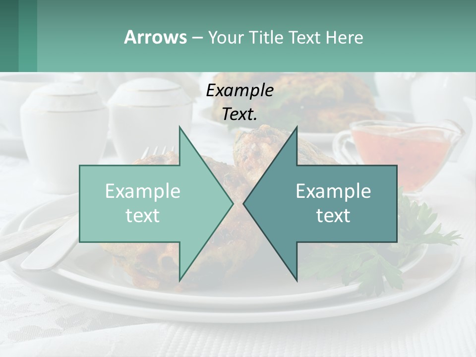 A White Plate Topped With Food Next To A Cup Of Tea PowerPoint Template