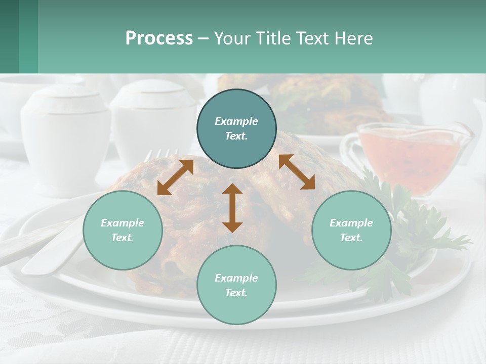 A White Plate Topped With Food Next To A Cup Of Tea PowerPoint Template