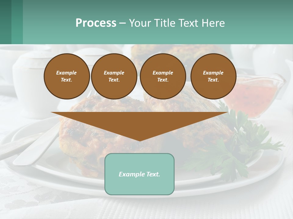 A White Plate Topped With Food Next To A Cup Of Tea PowerPoint Template