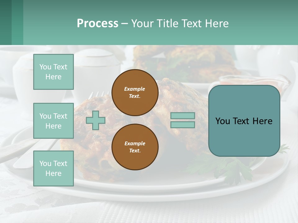A White Plate Topped With Food Next To A Cup Of Tea PowerPoint Template